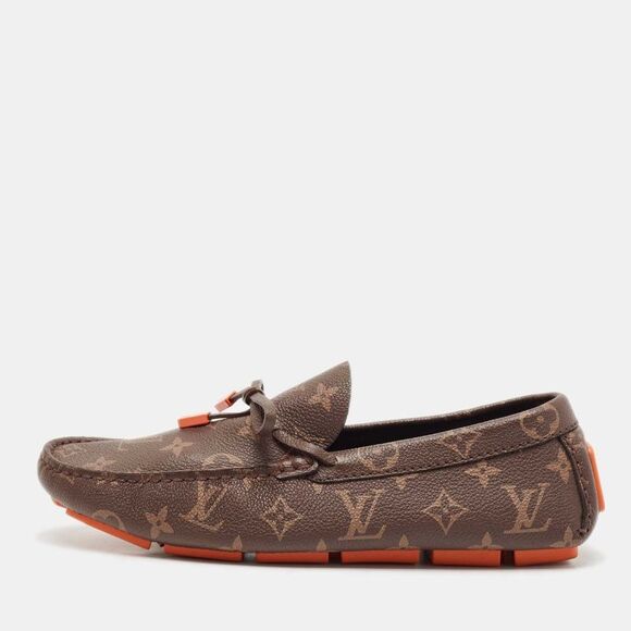 Louis Vuitton Brown Monogram Canvas Driver Loafers Size 40.5 - Picture 1 of 7